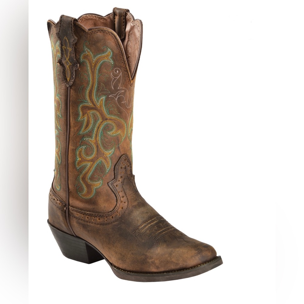 JUSTIN WOMEN'S 12" SQUARE TOE STAMPEDE WESTERN BOOTS